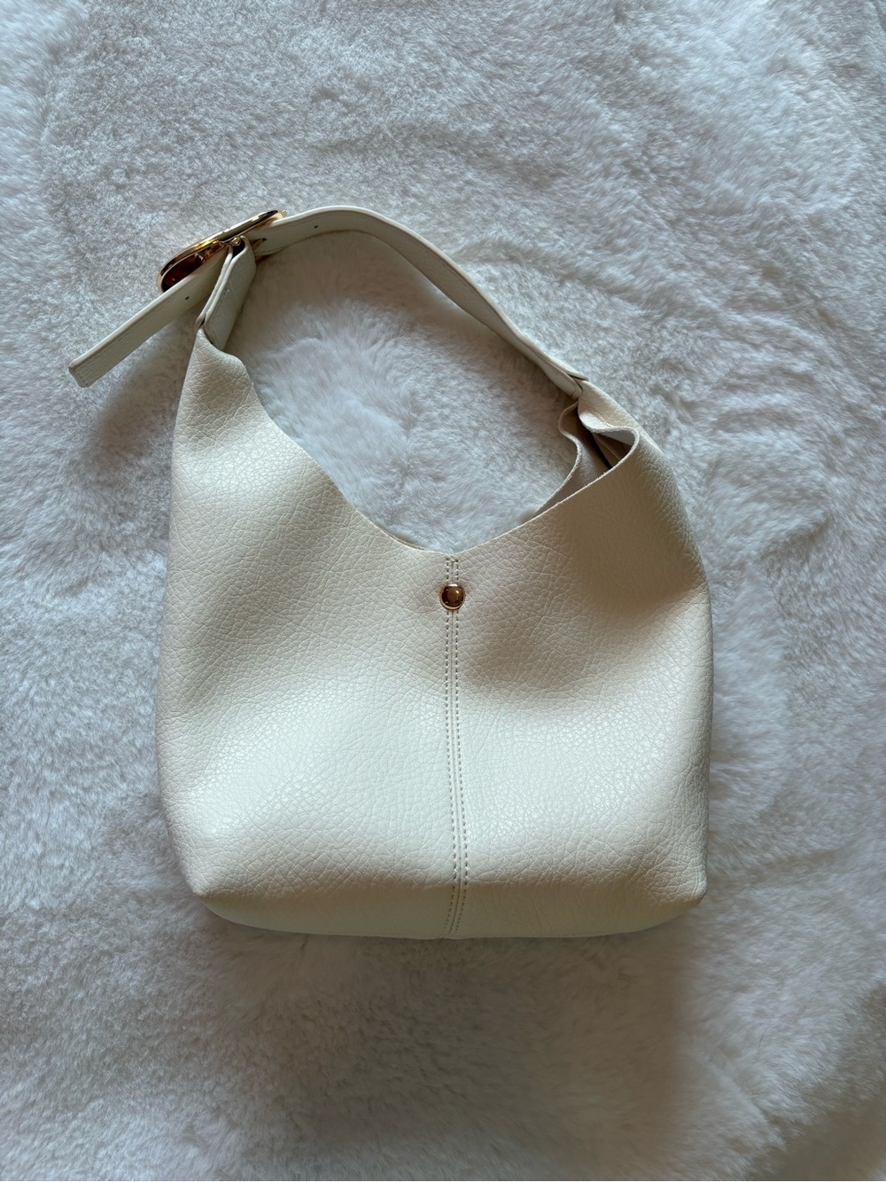 Anthropologie Crème Leather Bag
